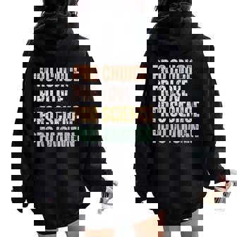 Retro Vintage Pro Choice Pro Love Pro Science Pro Women Women Oversized Hoodie Back Print | Seseable UK