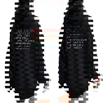 Retro Vintage Pro Choice Pro Love Pro Science Pro Women Women Oversized Hoodie Back Print - Thegiftio UK