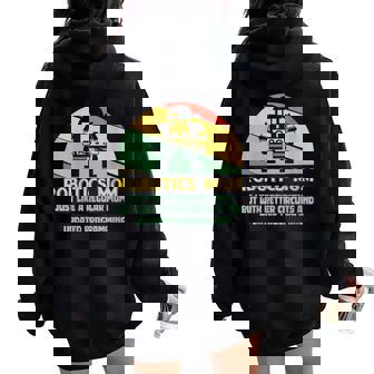 Robotics Mom AI Robot Engineering Engineer Mother's Day Women Oversized Hoodie Back Print - Monsterry
