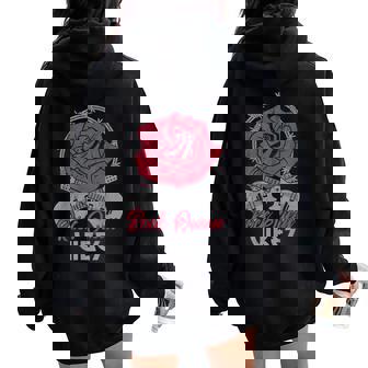 Rock Queenibes Guitarraintage Rose Rock Music Women Oversized Hoodie Back Print - Regaloses