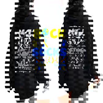 Rock Your Socks For World Down Syndrome Day Women Women Oversized Hoodie Back Print | Mazezy