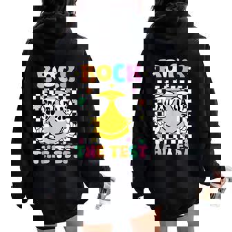 Rock The Test Teacher Test Day Testing Day Smile Face Women Women Oversized Hoodie Back Print | Seseable UK