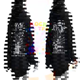 Rock The Test Testing Day Teacher Student Just Do Your Best Women Oversized Hoodie Back Print - Thegiftio
