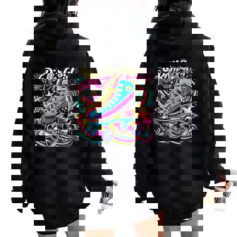 Roller Girl Roller Skates 90S 80S Women Oversized Hoodie Back Print - Seseable