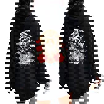 Roses Flowers Spanish Water Dog Roses Flowers Women Oversized Hoodie Back Print - Regaloses