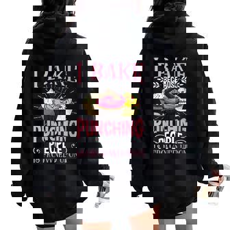 Rude Cupcake Bakery Humor Baking Joke Women Oversized Hoodie Back Print - Monsterry