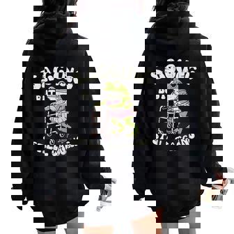 Sagging But Still Gagging Frog Cringe Meme Men Women Oversized Hoodie Back Print | Mazezy