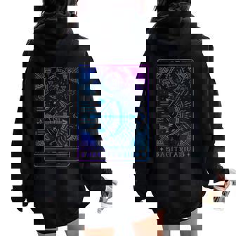 Sagittarius Hand-Drawn Tarot Art Astrology & Zodiac Sign Women Oversized Hoodie Back Print - Monsterry