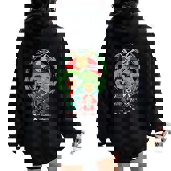 Samurai Boy Girl Hermanos Anime Afro Japonés Retro Women Oversized Hoodie Back Print - Regaloses