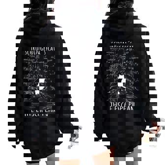Schrödingers Cat The Escape Plan Science Teacher Women Oversized Hoodie Back Print - Thegiftio UK