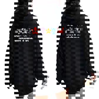 Sea Animals Sunglasses Octopus Shark Crab Star Fish Women Oversized Hoodie Back Print - Monsterry