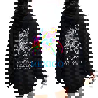 Sea Turtle The Gulf Of Mexico Forever El Golfo De México Women Oversized Hoodie Back Print - Thegiftio UK