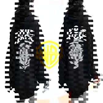 If You See Da Police Warn A Brother Sarcastic Women Oversized Hoodie Back Print | Mazezy