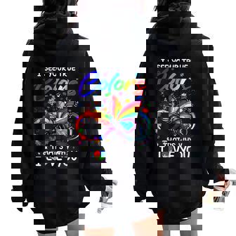 I See Your True Colors Butterfly Infinity Autism Awareness Women Oversized Hoodie Back Print | Seseable UK