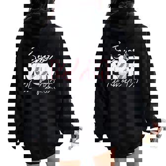Senior Mom Baseball Senior Mom Class Of 2025 Women Oversized Hoodie Back Print | Seseable CA
