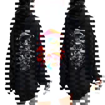 Seta Mushroom Rave Colorido Abstracto Colorido Goa Trance Música Women Oversized Hoodie Back Print - Regaloses