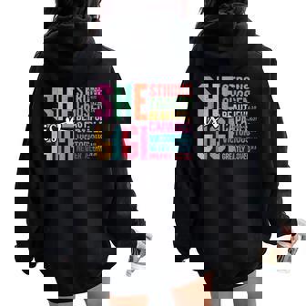 She Is Gigi Christian Mother's Day Present For Grandma Women Women Oversized Hoodie Back Print | Seseable CA