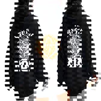 Shot Put Mom Of A Shot Put Thrower Leopard Shot Putter Mama Women Oversized Hoodie Back Print - Seseable
