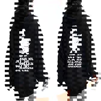 Silkie Chicken Lady Just a Girl Who Loves Silkie Chickens Women Oversized Hoodie Back Print - Monsterry