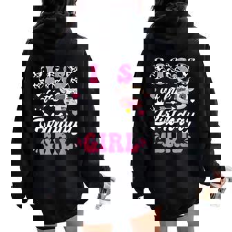 Sissy Of The Birthday Girl Cute Cow Farm 1St Birthday Women Oversized Hoodie Back Print - Monsterry