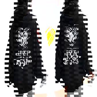 Sister Of Both Baseball Softball Sister Women Oversized Hoodie Back Print - Seseable