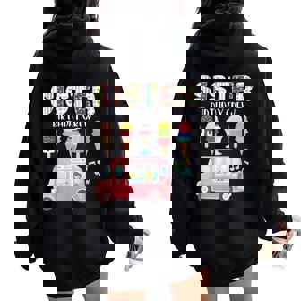Sister Birthday Crew Ice Cream Truck Bday Ice Cream Party Women Oversized Hoodie Back Print - Regaloses