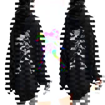 Skating Girl Roller Skater Disco 70 80 Retro Party Women Oversized Hoodie Back Print - Regaloses