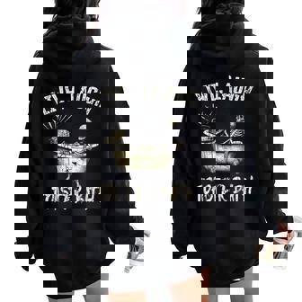 Skeleton Meme Men Women Live Laugh Toaster Bath Women Oversized Hoodie Back Print - Monsterry