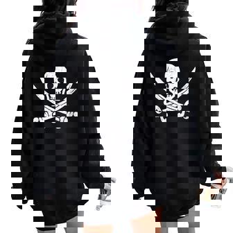 Skull Crossbones Pirate Shirts Women Oversized Hoodie Back Print - Monsterry
