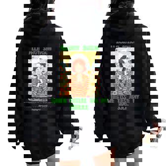 Sneezing Girl With Sidekick Tissue Paper For Allergy Season Premium Women Oversized Hoodie Back Print - Monsterry