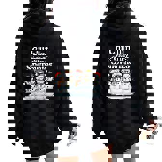 Snowman Christmas Chillin With My Snowmies Kids Boys Girls Women Oversized Hoodie Back Print - Monsterry