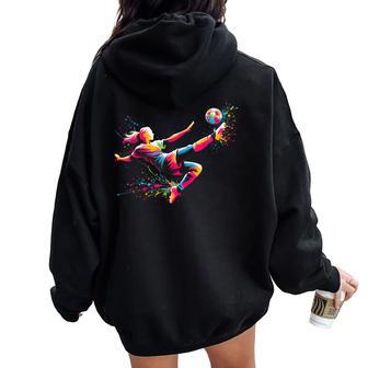 Soccer & Soccer Graphic Women Girls & N Girls Women Oversized Hoodie Back Print - Thegiftio UK