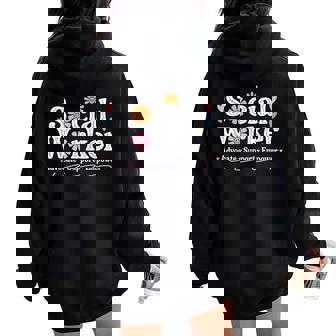 Social Worker Appreciation Flower Social Work Month 2025 Women Oversized Hoodie Back Print - Seseable