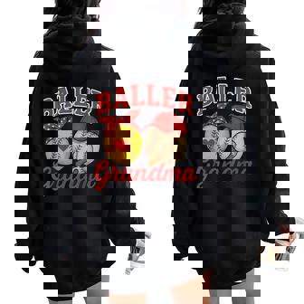 Softball And Baseball Lover Grandma Perfect Mother’S Day Women Oversized Hoodie Back Print - Seseable