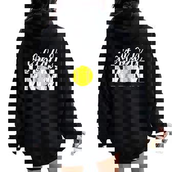 Softball Mom Fans Baseball Mother's Day Women Oversized Hoodie Back Print - Thegiftio UK