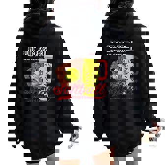 Softball Mom Game Day Vibes Softball Mama Women Oversized Hoodie Back Print - Seseable