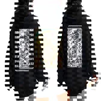 Softball Mom Tarot Card Skeleton Softball Mama Women Oversized Hoodie Back Print | Mazezy