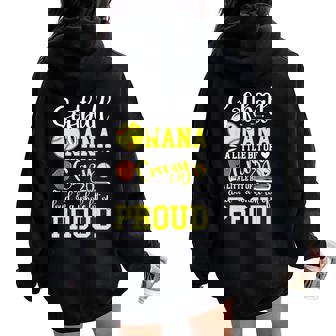 Softball Nana Proud Nana Of A Softball Player Women Oversized Hoodie Back Print - Seseable