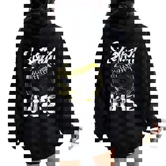 Softball Wife For Family Matching Players Women Oversized Hoodie Back Print | Mazezy