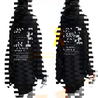 Son Combat Mon Combat Support Endométriose Sweat à capuche oversize pour femme avec imprimé dans le dos - Cadeauxyz