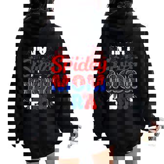 In My Spider Mom Era Mom Spider Mom Groovy Women Oversized Hoodie Back Print | Seseable UK