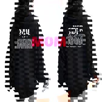 Spider Mom Groovy Family Party Mama Women Oversized Hoodie Back Print | Mazezy