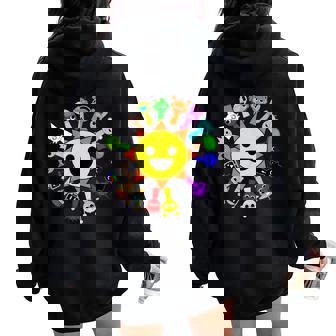 All Sprunki Around Mr Sun For Boys And Girls Birthday Wenda Women Oversized Hoodie Back Print | Mazezy