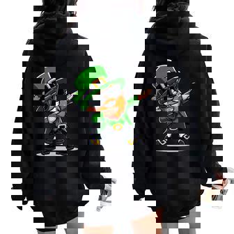 St Patricks Day Dabbing Leprechaun Boys Girls Men Dab Dance Women Oversized Hoodie Back Print - Monsterry
