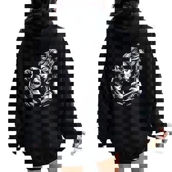 Staffordshire Bull Terrier Dog Mom Mother's Day Women Oversized Hoodie Back Print | Mazezy