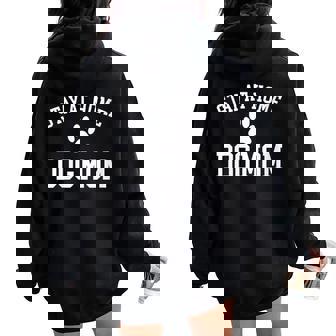 Stay At Home Dog Mom Women Oversized Hoodie Back Print - Monsterry