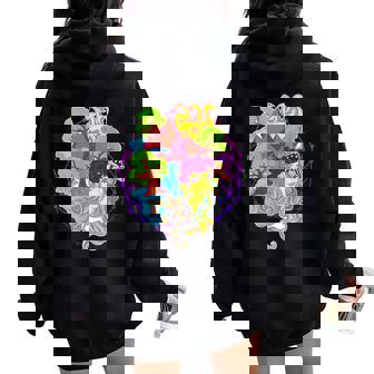 Stay Trippy Little Hippie Trees Shrooms Psychédélique Sweat à capuche oversize pour femme avec imprimé dans le dos - Cadeauxyz