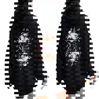 Subtle Anti Trump 8647 Flower Floral Boho President Liberal Women Oversized Hoodie Back Print | Mazezy
