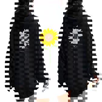 Subtle Anti Trump Sunflower Women Oversized Hoodie Back Print - Thegiftio
