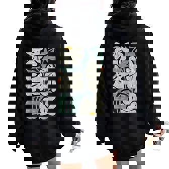 Subtle Boho Flowers Anti Trump Kamala Harris Voter Women Oversized Hoodie Back Print | Mazezy